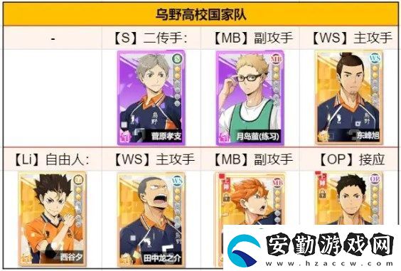 排球少年手游烏野隊搭配攻略