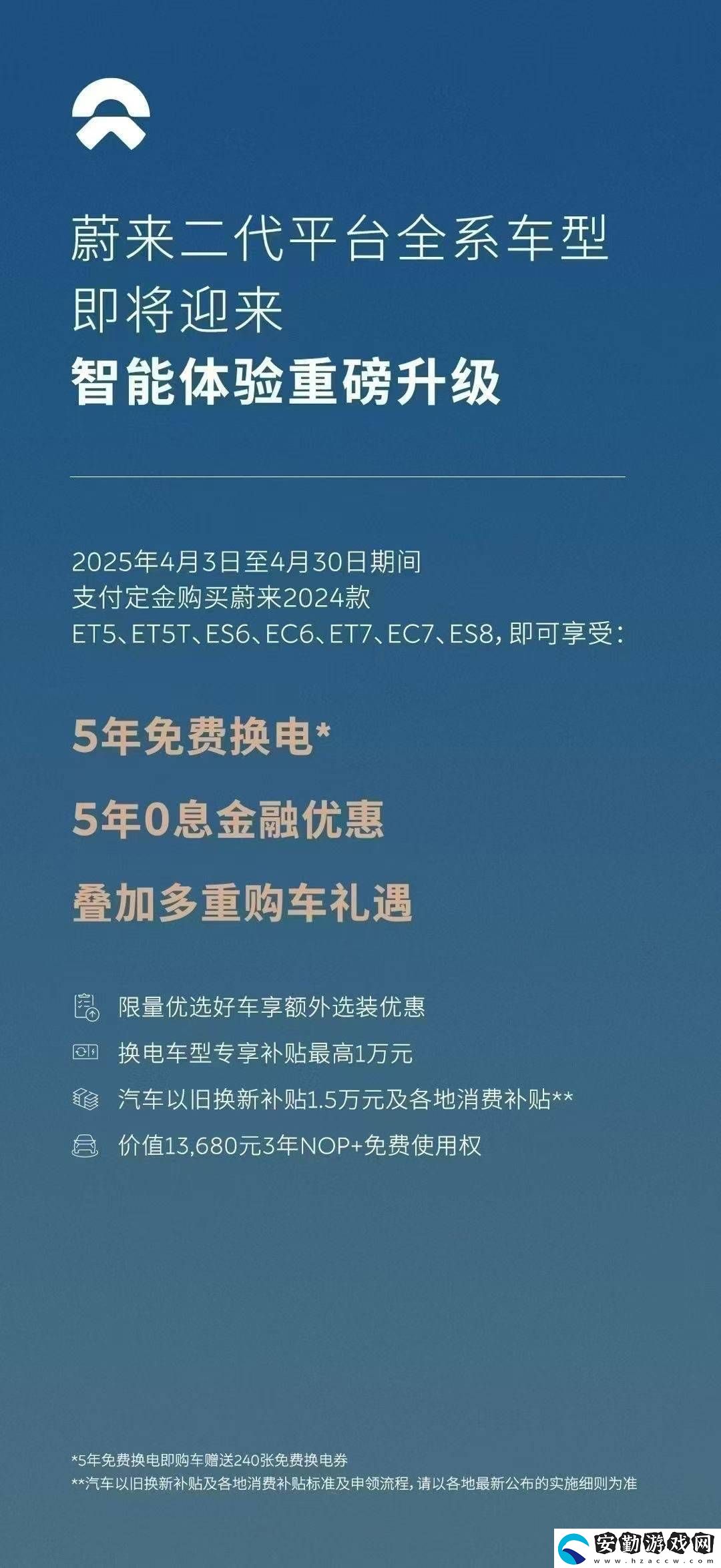 蔚來(lái)4月購(gòu)車(chē)福利大放送