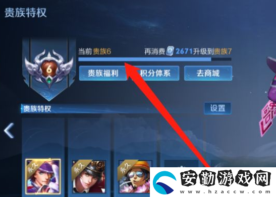 王者榮耀貴族等級(jí)在哪里看
